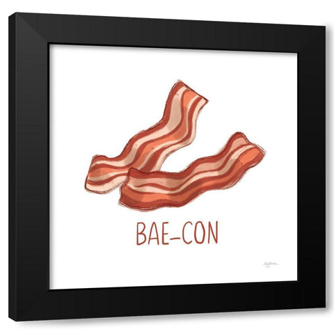 Bacon and Eggs I Black Modern Wood Framed Art Print with Double Matting by Urban, Mary