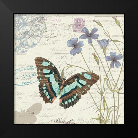 Papillon Tales I Black Modern Wood Framed Art Print by Pela Studio