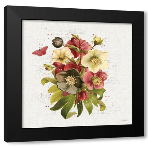 Vintage Petals VII Black Modern Wood Framed Art Print by Pertiet, Katie