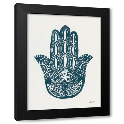 Hamsa II Black Modern Wood Framed Art Print with Double Matting by Prahl, Courtney