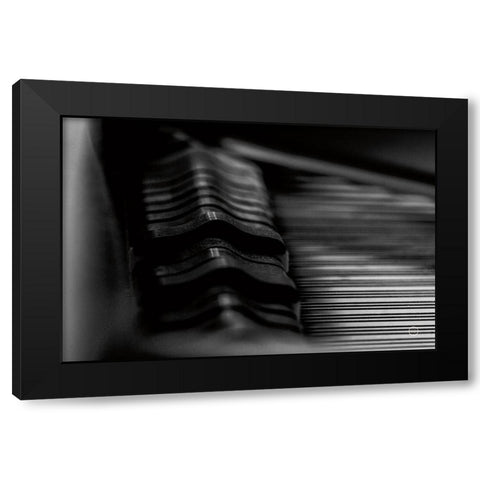 Under the Hood BW Black Modern Wood Framed Art Print with Double Matting by Larson, Nathan