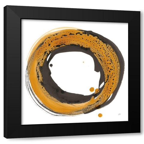 Amber Enso I Black Modern Wood Framed Art Print by Paschke, Chris