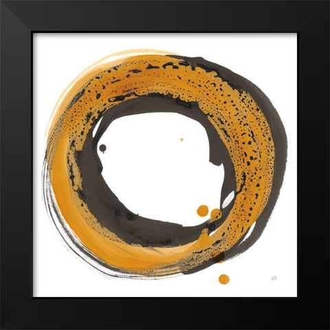 Amber Enso I Black Modern Wood Framed Art Print by Paschke, Chris