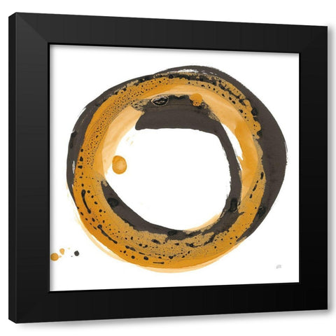 Amber Enso III Black Modern Wood Framed Art Print with Double Matting by Paschke, Chris
