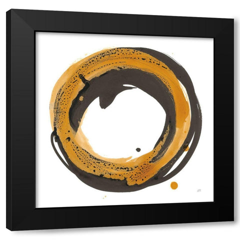 Amber Enso IV Black Modern Wood Framed Art Print with Double Matting by Paschke, Chris