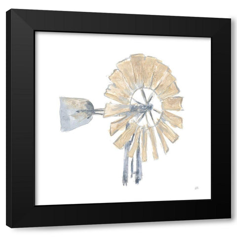 Textural Windmill IV Black Modern Wood Framed Art Print with Double Matting by Paschke, Chris