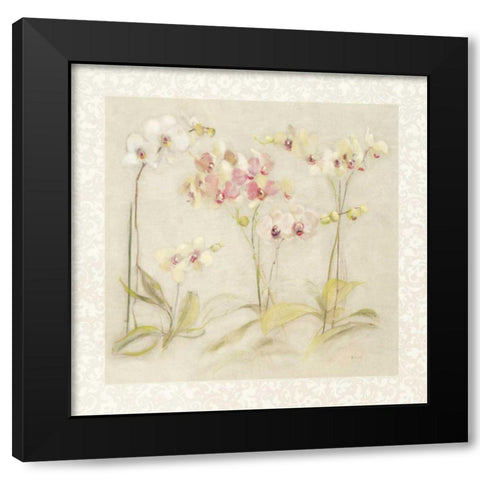 The Dance of the Orchids Black Modern Wood Framed Art Print by Blum, Cheri