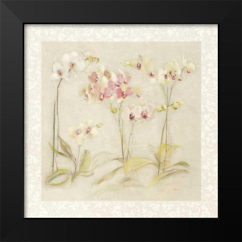 The Dance of the Orchids Black Modern Wood Framed Art Print by Blum, Cheri