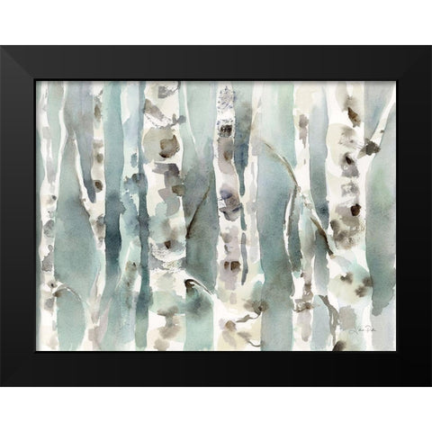 Winter Birches v2 Black Modern Wood Framed Art Print by Pete, Katrina