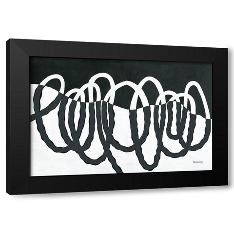 Loops III Dark Black Modern Wood Framed Art Print with Double Matting by Ferguson, Kathy