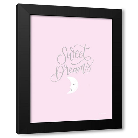 Sweet Dreams Pink v2 Black Modern Wood Framed Art Print by Thorns, Becky