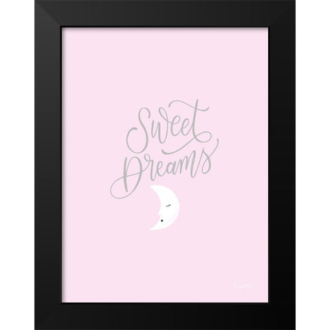 Sweet Dreams Pink v2 Black Modern Wood Framed Art Print by Thorns, Becky