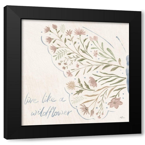 Wildflower Vibes VI Neutral Black Modern Wood Framed Art Print with Double Matting by Penner, Janelle
