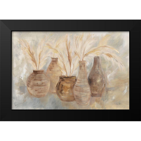 Grasses and Baskets Dark Black Modern Wood Framed Art Print by Vassileva, Silvia