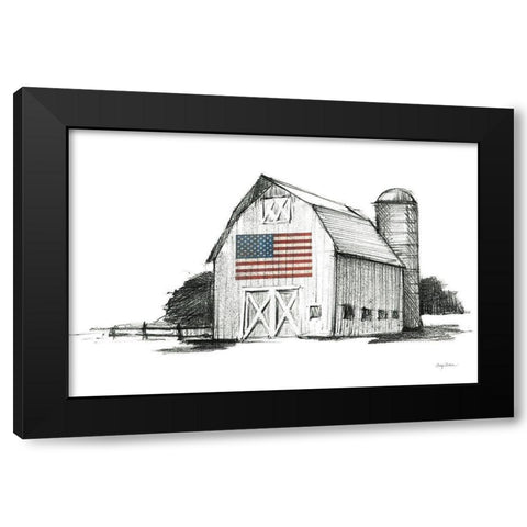 Patriotic Barn Black Modern Wood Framed Art Print by Tillmon, Avery