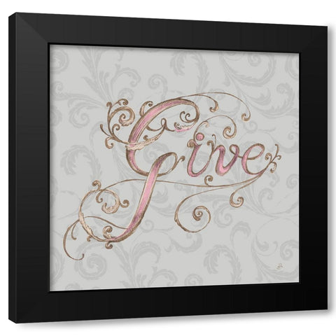 Elegant Season Give Grey Pink Black Modern Wood Framed Art Print with Double Matting by Brissonnet, Daphne