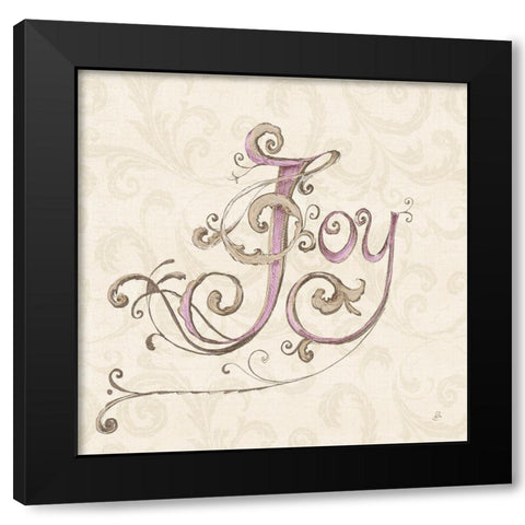 Elegant Season Joy Pink Black Modern Wood Framed Art Print with Double Matting by Brissonnet, Daphne