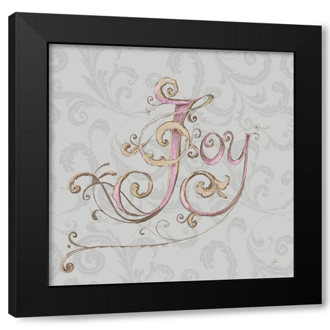 Elegant Season Joy Grey Pink Black Modern Wood Framed Art Print with Double Matting by Brissonnet, Daphne