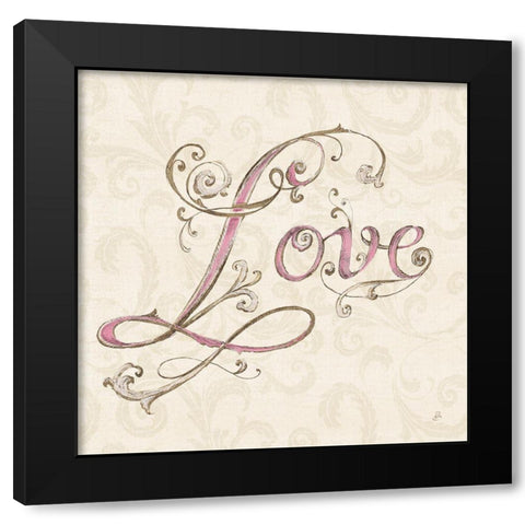 Elegant Season Love Pink Black Modern Wood Framed Art Print with Double Matting by Brissonnet, Daphne