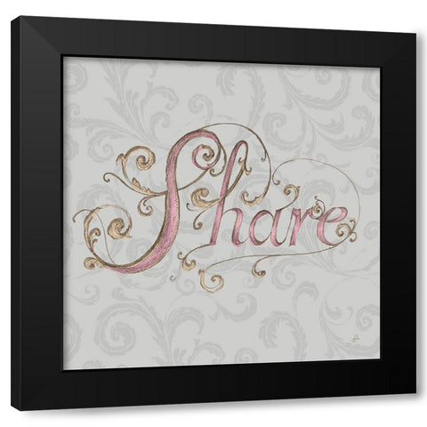 Elegant Season Share Grey Pink Black Modern Wood Framed Art Print with Double Matting by Brissonnet, Daphne