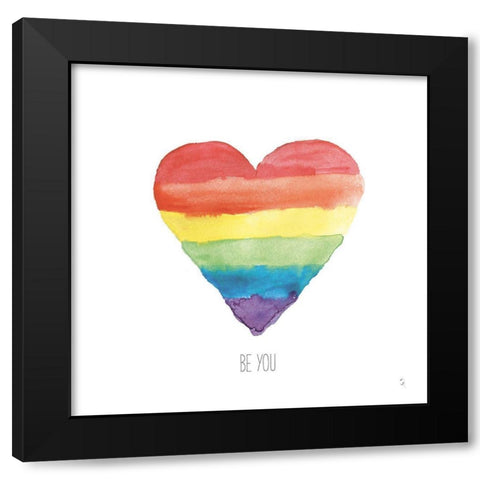 Rainbow Pride II Black Modern Wood Framed Art Print by Adams, Sarah