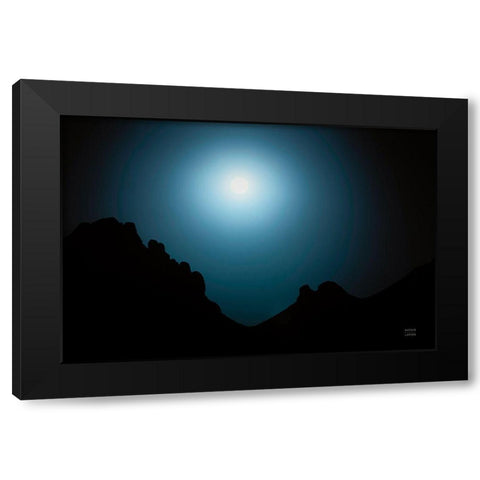 Blue Moon Desert Black Modern Wood Framed Art Print by Larson, Nathan