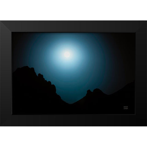 Blue Moon Desert Black Modern Wood Framed Art Print by Larson, Nathan