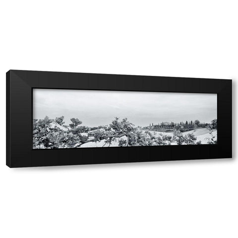 Villa View Light Crop Black Modern Wood Framed Art Print with Double Matting by Aledanda