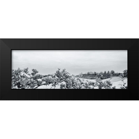 Villa View Light Crop Black Modern Wood Framed Art Print by Aledanda