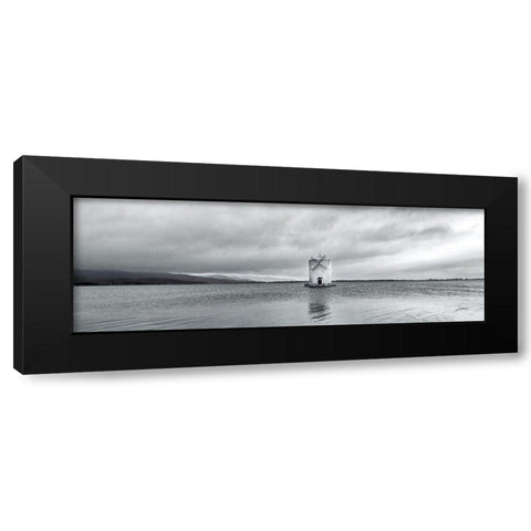 Windmill Island Light Crop Black Modern Wood Framed Art Print with Double Matting by Aledanda