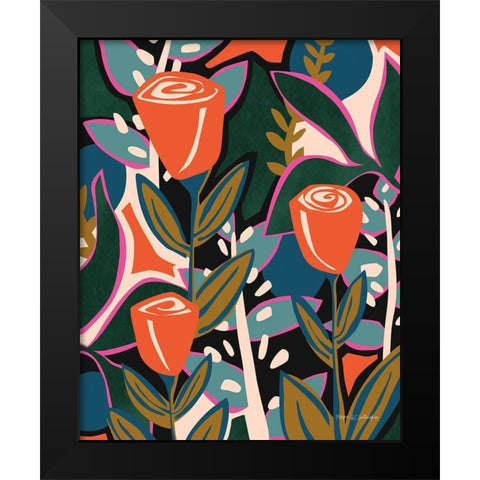 Tulips Black Modern Wood Framed Art Print by Gallagher, Megan