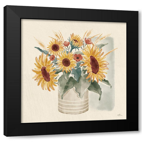 Sunflower Season V Black Modern Wood Framed Art Print with Double Matting by Penner, Janelle