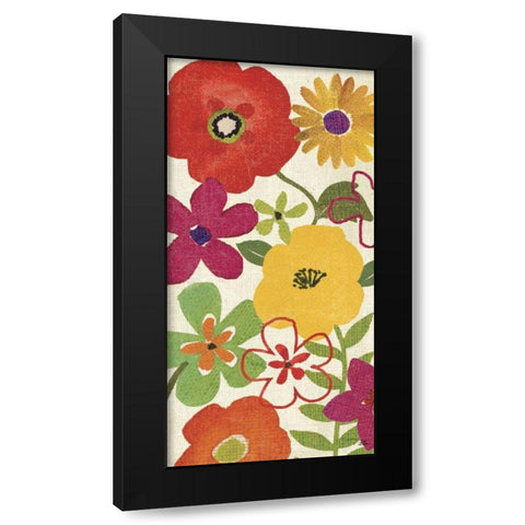 Watercolor Garden Panel I Black Modern Wood Framed Art Print by Pela Studio