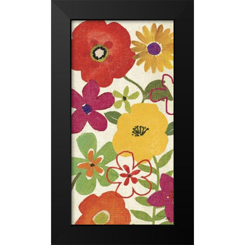 Watercolor Garden Panel I Black Modern Wood Framed Art Print by Pela Studio