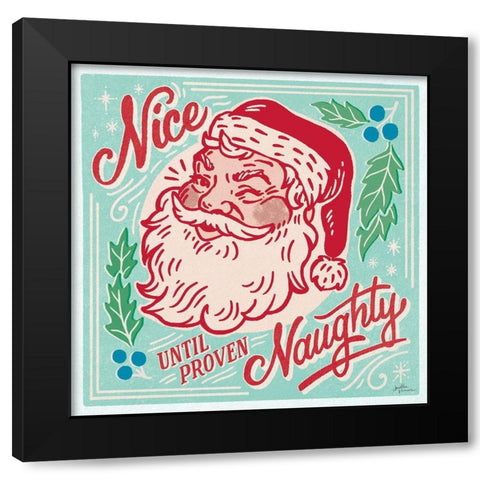 Naughty and Nice II Bright Black Modern Wood Framed Art Print with Double Matting by Penner, Janelle