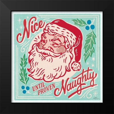 Naughty and Nice II Bright Black Modern Wood Framed Art Print by Penner, Janelle
