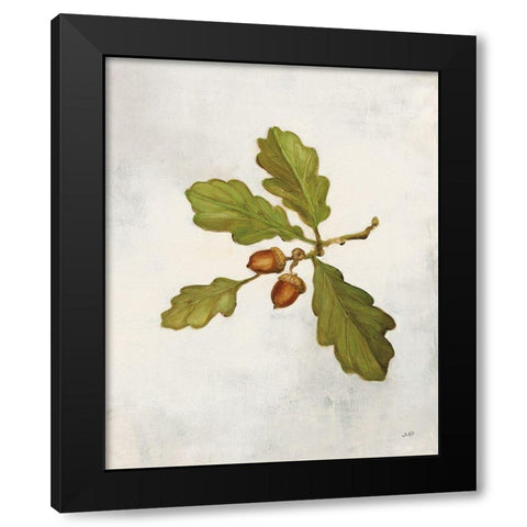 Oak Branch Crop Black Modern Wood Framed Art Print with Double Matting by Purinton, Julia