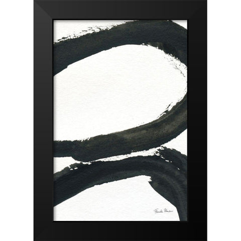 Inky I Black Modern Wood Framed Art Print by Zaman, Farida