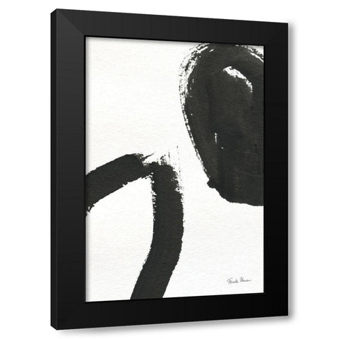 Inky II Black Modern Wood Framed Art Print by Zaman, Farida