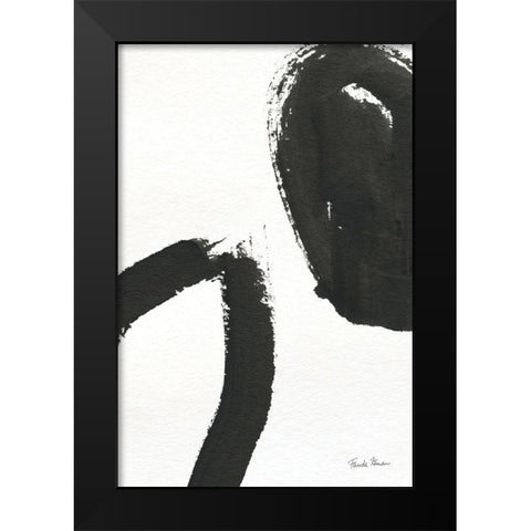 Inky II Black Modern Wood Framed Art Print by Zaman, Farida