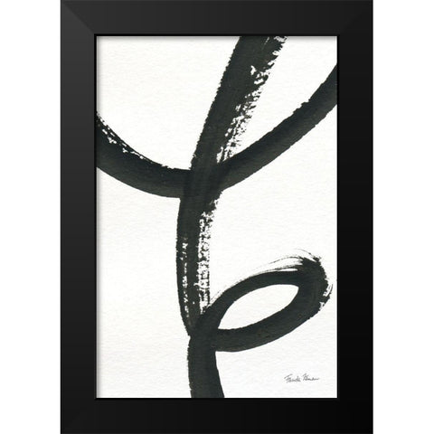 Inky III Black Modern Wood Framed Art Print by Zaman, Farida