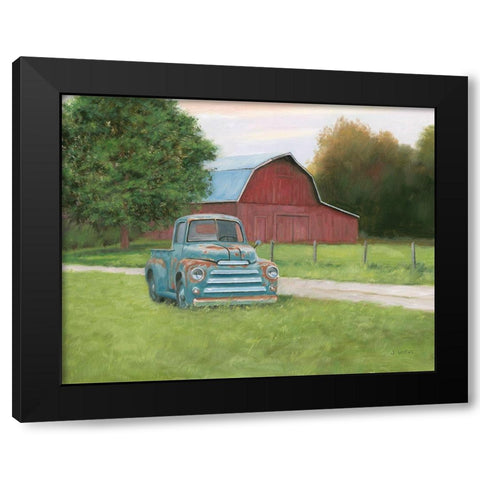 Vintage Truck Black Modern Wood Framed Art Print with Double Matting by Wiens, James