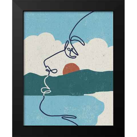 Mykonos I Black Modern Wood Framed Art Print by Hershey, Moira