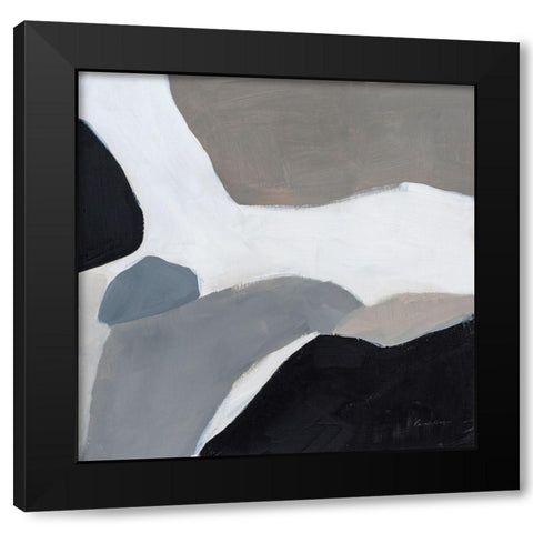 Faze Black Modern Wood Framed Art Print with Double Matting by Munger, Pamela