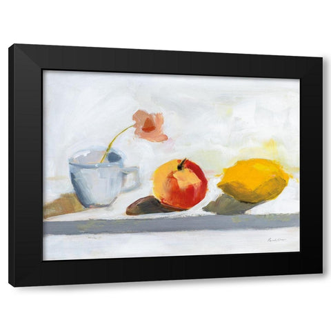 Lemon Apple Cup Black Modern Wood Framed Art Print with Double Matting by Munger, Pamela