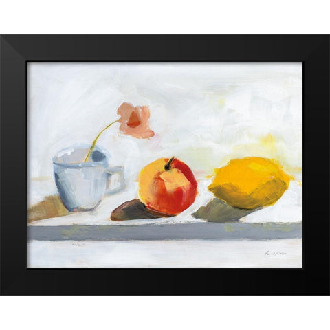 Lemon Apple Cup Black Modern Wood Framed Art Print by Munger, Pamela