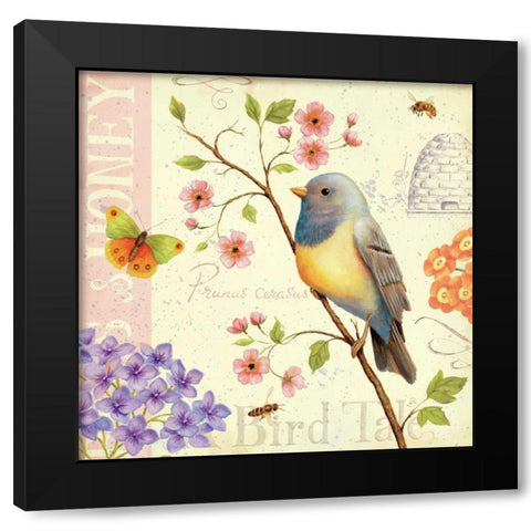 Birds and Bees I Black Modern Wood Framed Art Print by Brissonnet, Daphne