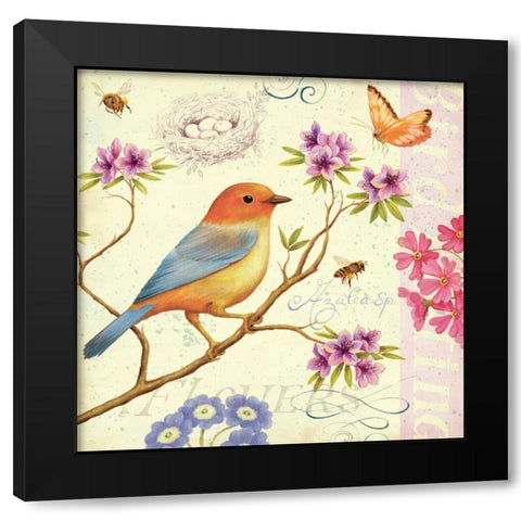 Birds and Bees II Black Modern Wood Framed Art Print by Brissonnet, Daphne