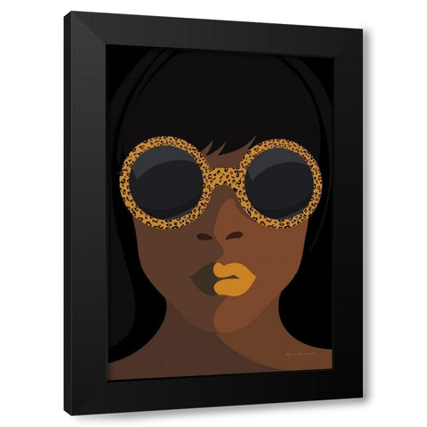 Accessorize I Yellow Lips Black Modern Wood Framed Art Print by Escalante, Omar