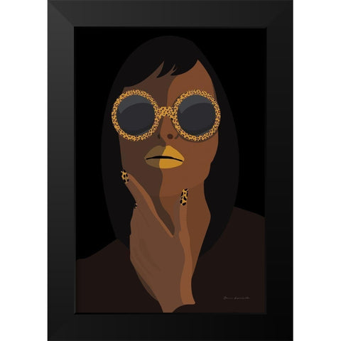 Accessorize II Yellow Lips Black Modern Wood Framed Art Print by Escalante, Omar